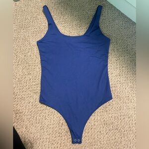 A&F Blue Tank Scoop Neck Bodysuit-XS